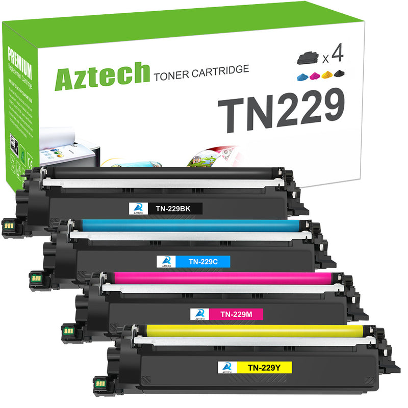 TN229 Toner Cartridge Compatible for Brother TN-229 TN 229 229XL TN-229XL for Brother HL-3280CDW HL-3220CDW MFC-L3780CDW MFC-L3720CDW (TN229BK/C/M/Y, 4 Pack)