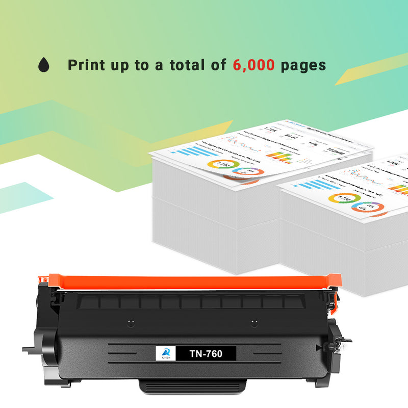 A Aztech 3-Pack TN-760 TN760 Toner Cartridge Compatible for Brother TN760 TN-760 TN-730 TN730 use with Brother MFC-L2750DW MFC-L2750DWXL HL-L2350DW HL-L2370DW HL-L2325DW DCP-L2550DW (Jumbo, Black)