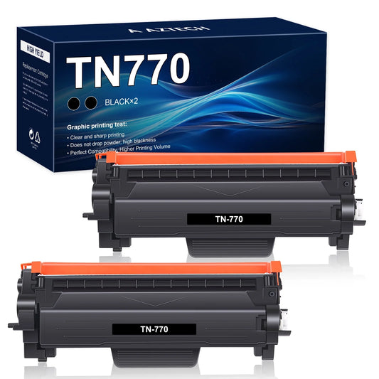 2-Pack TN770 Toner Cartridge Black Compatible for Brother TN-770 TN770 Work with MFC-L2750DW MFC-L2750DWXL HL-L2370DW HL-L2370DWXL High Yield