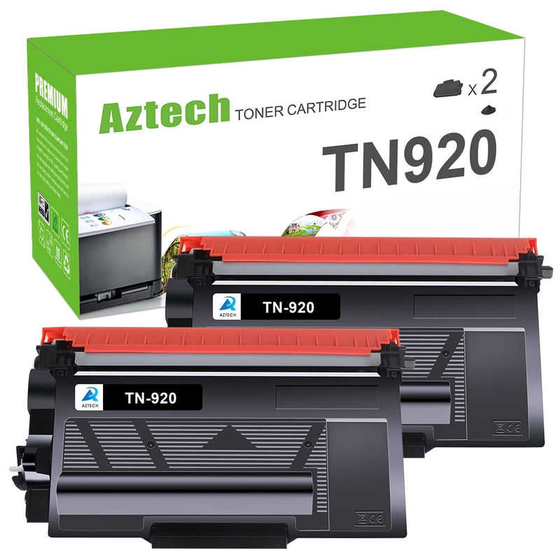 Aztech TN920 Toner Cartridge Compatible for Brother TN-920 HL-L5210DN L6210DW L6217DW L6310DW L6415DW EX415DW DCP-L5510DN MFC-L5710DN L5715DW L5717DW L5915DW Printers (Black 2-Pack)