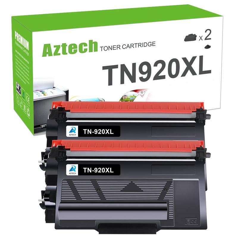 Aztech TN920XL Toner Cartridge Compatible for Brother TN-920XL HL-L5210DN L6210DW L6217DW L6310DW L6415DW EX415DW DCP-L5510DN MFC-L5710DN L5715DW L5717DW L5915DW Printers (Black 2-Pack)