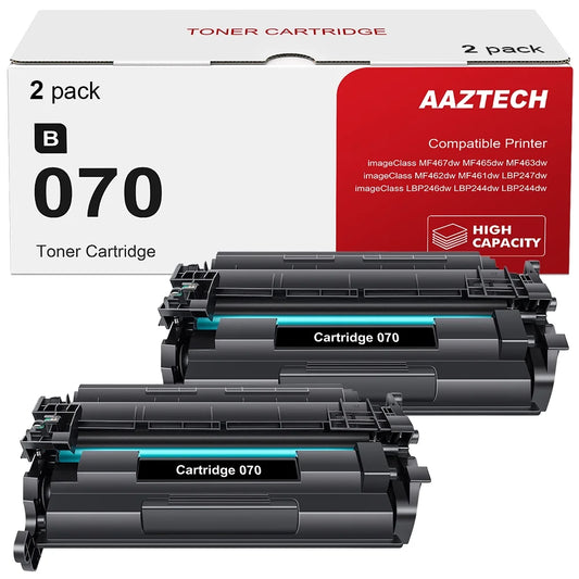 A Aztech Cartridge 070 Toner Replacement Compatible for Canon 070 CRG070 CRG-070 imageCLASS MF465dw MF462dw LBP247dw LBP246dw Printer (Black,2-Pack)