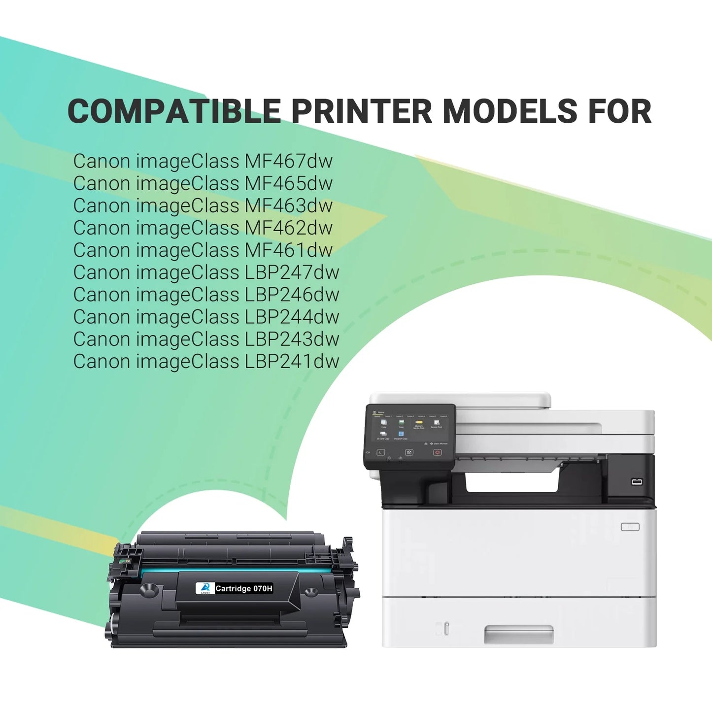 A Aztech Cartridge 070H Toner Replacement Compatible for Canon 070H CRG070H CRG-070H imageCLASS MF465dw MF462dw LBP247dw LBP246dw Printer (Black,1-Pack)