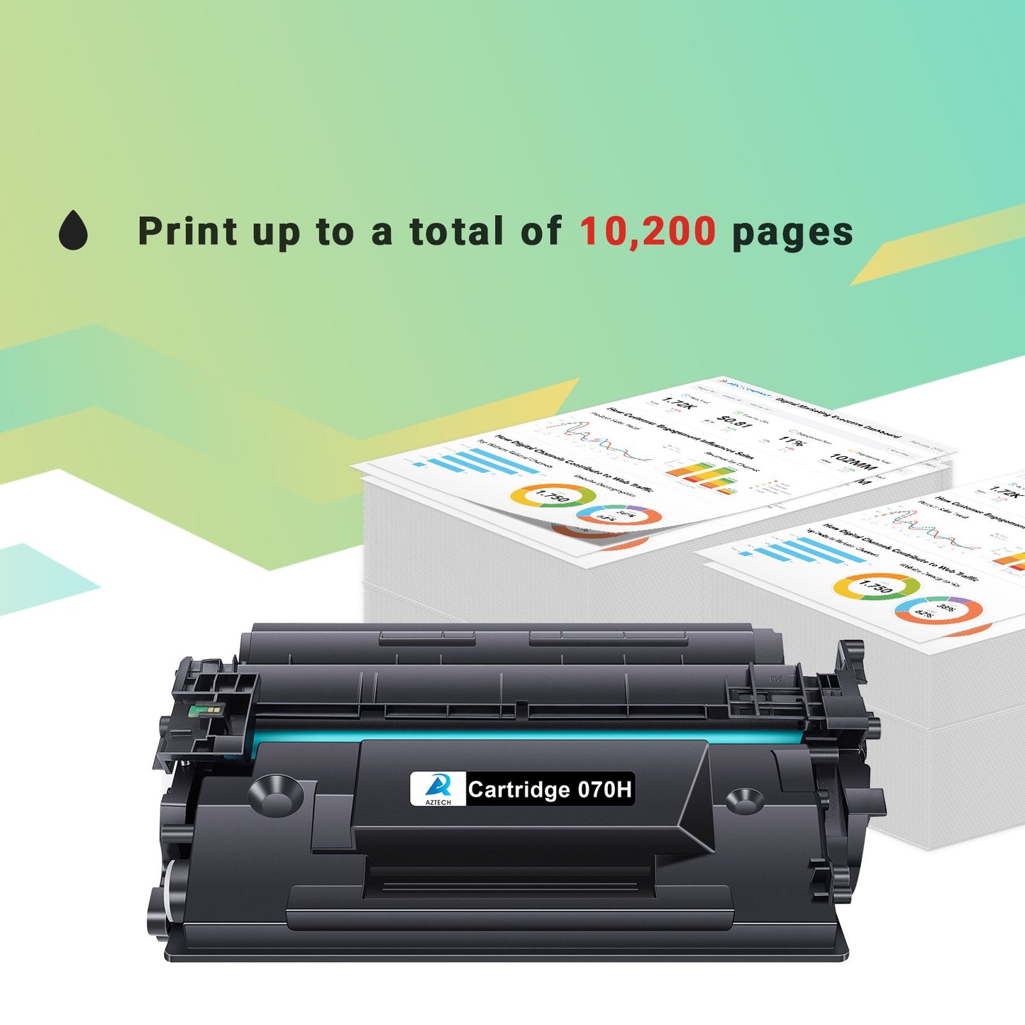 A Aztech Cartridge 070H Toner Replacement Compatible for Canon 070H CRG070H CRG-070H imageCLASS MF465dw MF462dw LBP247dw LBP246dw Printer (Black,1-Pack)