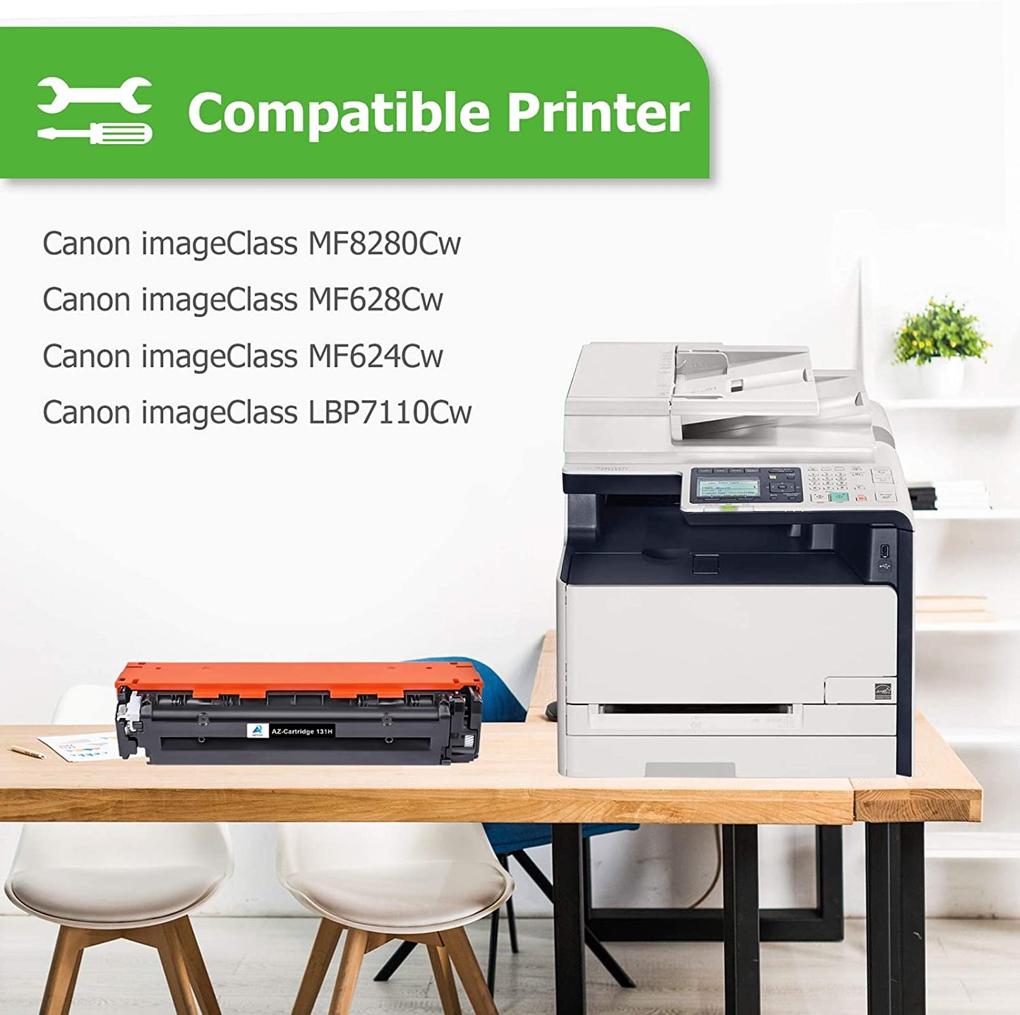 AAZTECH Compatible Toner Replacement for Canon 131 131H CRG-131 ImageClass MF8280Cw MF624Cw MF628Cw LBP7110Cw Printer Ink (Black, Cyan, Magenta, Yellow, 5-Pack)