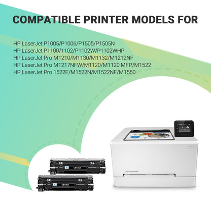 4-Pack Black AAZTECH Toner Cartridge Compatible for HP 36A CB436A Printer Ink