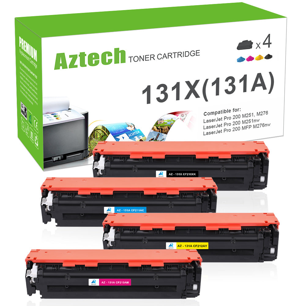 replacement hp 131x 131a cf210x cf211a cf212a cf213a toner cartridge 4 pack