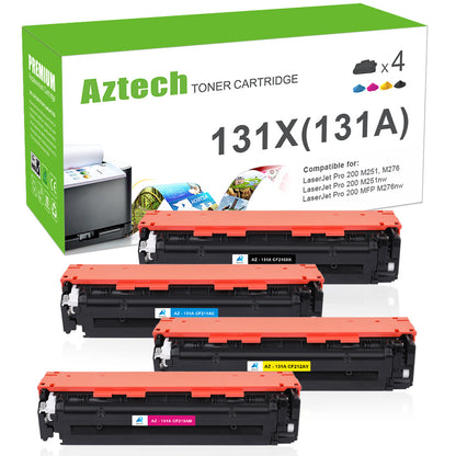 replacement hp 131x 131a cf210x cf211a cf212a cf213a toner cartridge 4 pack