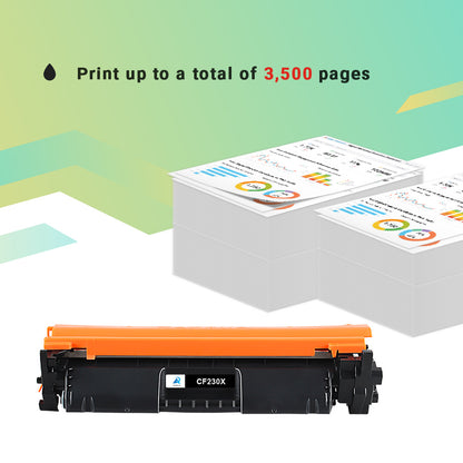 AAZTECH CF230X 30X Toner Cartridge Compatible for HP 30X CF230X for HP Laserjet Pro MFP M227fdw M203dw M227fdn M203dn M203d M227sdn M203 M227 Printer Ink (Black, 2-Pack)