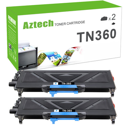 AAZTECH 2-Pack Compatible Toner Cartridge for Brother TN360 TN-360 TN330 TN-330 to use with HL-2140 HL-2170W MFC-7840W MFC-7340 MFC-7440N MFC-7345N DCP-7030 DCP-7040 Printer Ink (Black, 2-Pack)