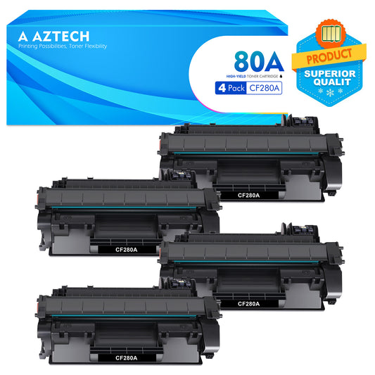 CF280A | Compatible 80A Toner Cartridge for HP 80A CF280A 80X CF280X for HP Laserjet Pro 400 M401A M401D M401N M401DNE MFP M425DN M401 Printer Ink (Black, 4-Pack | CF280AD1)