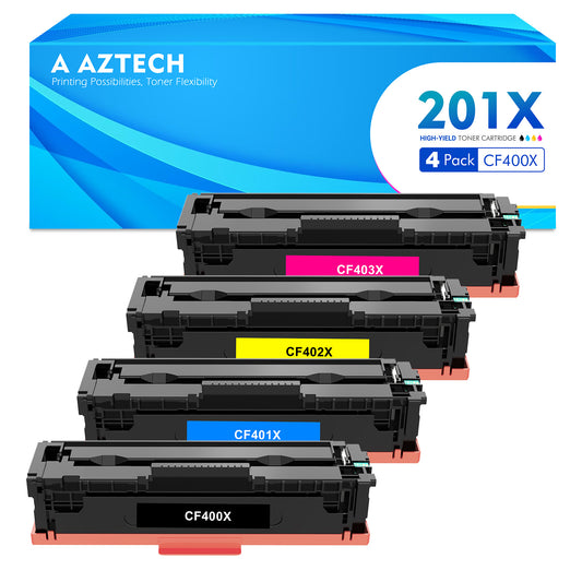 201X 201A 4-Pack Compatible Toner Cartridge for HP 201X 201A CF400X CF400A use with HP Color Laserjet Pro MFP M277dw M252dw M277c6 M252 M277 Printer Ink (Black,Cyan,Yellow,Magenta)