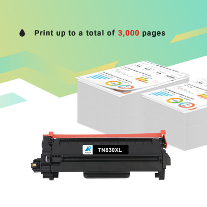 TN830XL TN830 High Yield Toner Cartridge Compatible for Brother TN830XL TN830 TN-830 HL-L2460DW HL-L2405W DCP-L2640DW MFC-L2820DW HL-L2400D L2405W L2480DW Printer Ink Black 1-Pack