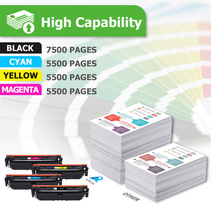 Chip-Ready Remanufactured HP 210A Toner Cartridge Set Compatible for HP Color LaserJet Pro MFP 4301fdw 4301fdn 4201dw 4201dn Series Printer W2100A W2100X Ink 4-Pack
