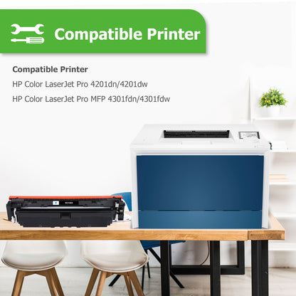 Chip-Ready Remanufactured HP 210A Toner Cartridge Set Compatible for HP Color LaserJet Pro MFP 4301fdw 4301fdn 4201dw 4201dn Series Printer W2100A W2100X Ink 4-Pack