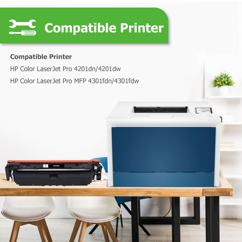 210X Laserjet Toner Cartridges High Yield (with Chip) 210A Toner Compatible for HP 210 Color laserjet Pro MFP 4301fdw 4301fdn Pro 4201dw 4201dn Series Printer W2100X W2100A Ink (BK/C/M/Y 4 Pack)