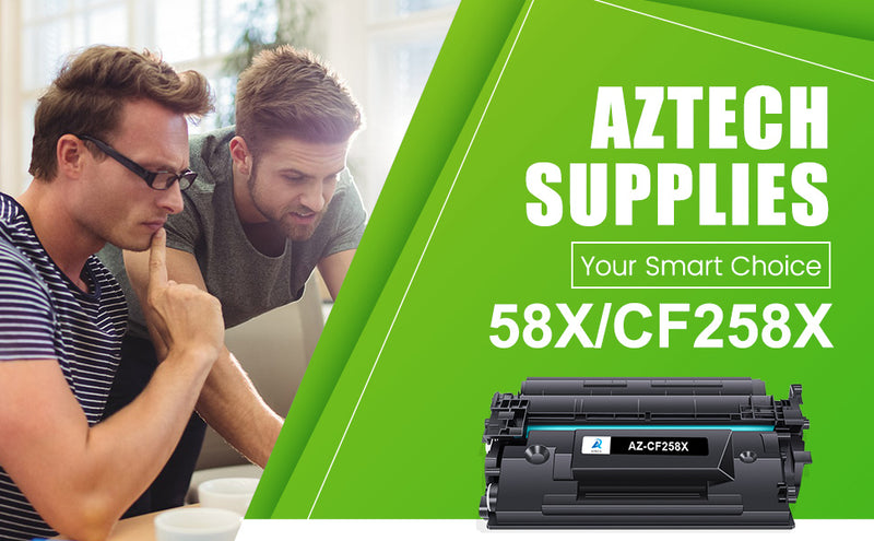 Aztech Compatible Toner Cartridge Replacement for HP 58X CF258X for HP Pro M404n M404dn M404dw MFP M428fdw M428dw M428fdn High Yield Printer Toner (Black 1-Pack with chip)
