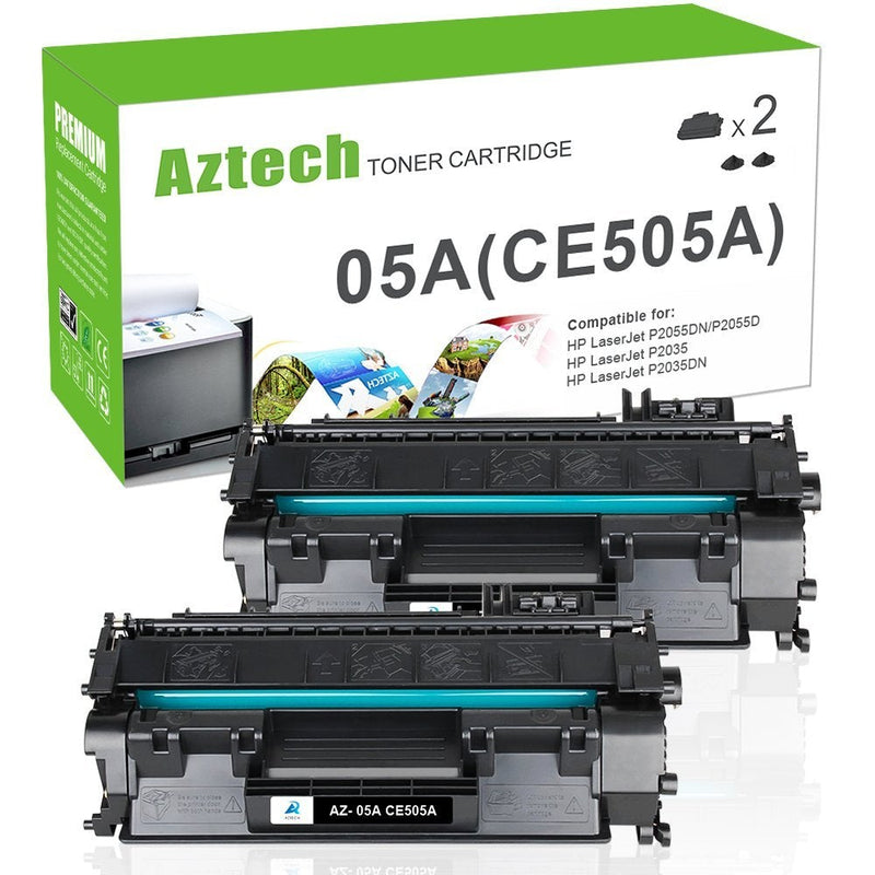 HP 05A CE505A Standard Yield Black Compatible Toner Cartridges 2 Pack