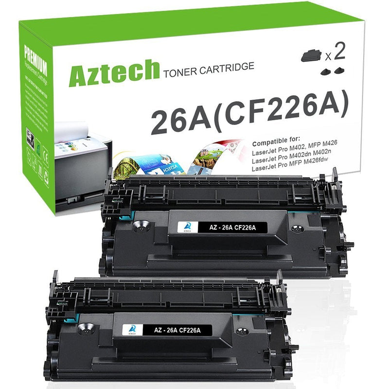 HP 26A CF226A Standard Yield Black Compatible Toner Cartridges 2 Pack