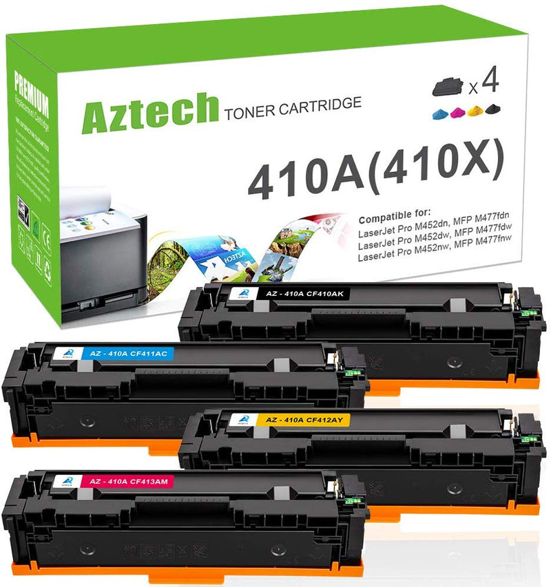 HP Compatible 410X CF410X/CF411X/CF412X/CF413X High Yield Toner Cartridge 4-Pack Combo
