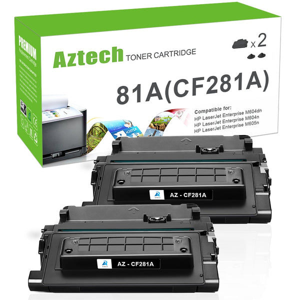 HP 81A CF281A Standard Yield Black Compatible Toner Cartridges 2 Pack