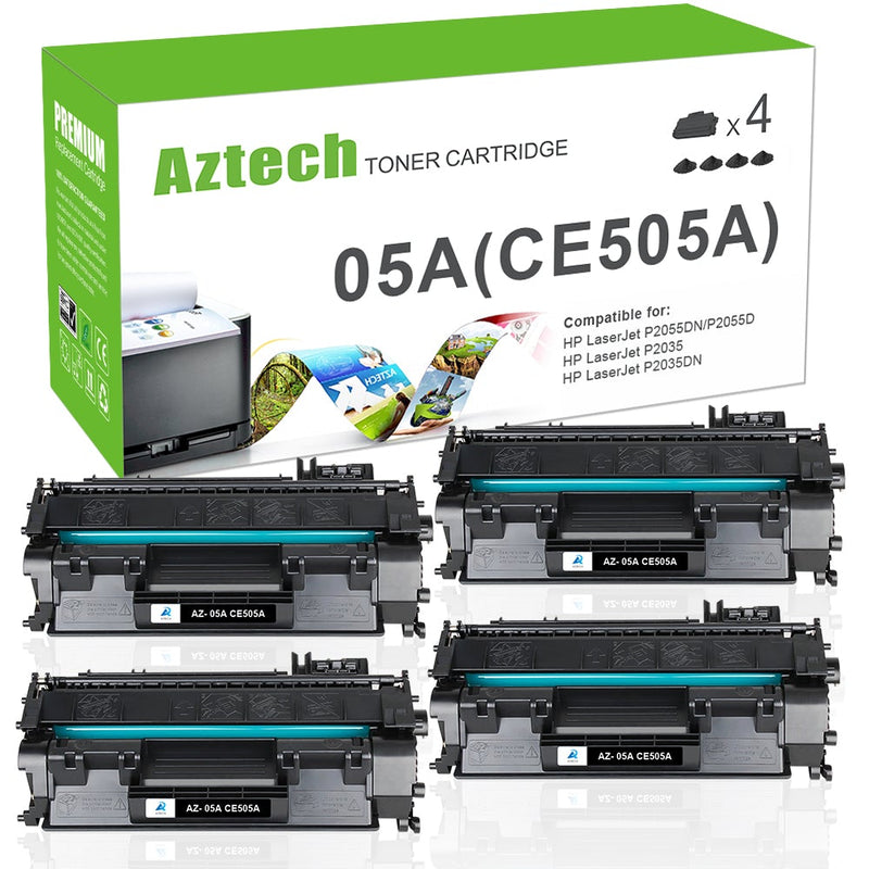 HP 05A CE505A Standard Yield Black Compatible Toner Cartridges 4 Pack
