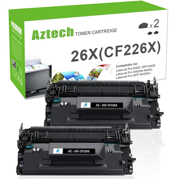 HP 26X CF226X High Yield Black Compatible Toner Cartridges 2 Pack