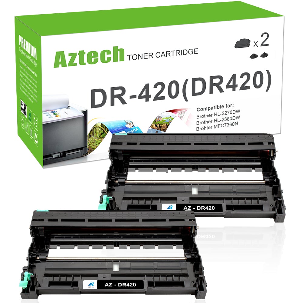 Brother DR420 Black Drum Unit Replacement 2 Pack