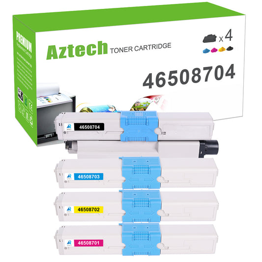 OKI 46508704/46508703/46508701/46508702 Toner Kits Compatible 4 Pack