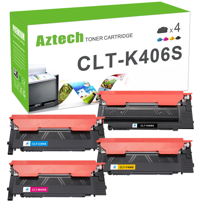 Samsung CLT-C406S/CLT-K406S/CLT-M406S/CLT-Y406S Toner Cartridge Compatible 4 Pack