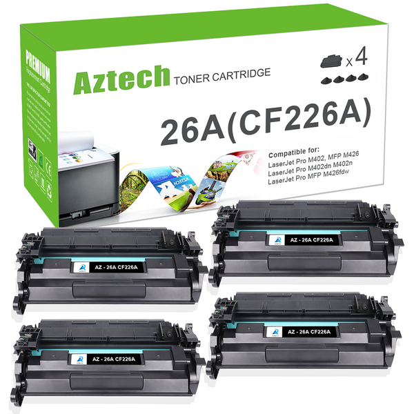 HP 26A CF226A Standard Yield Black Compatible Toner Cartridges 4 Pack