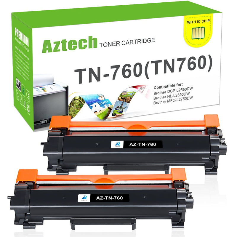 Brother TN760 Black Toner Cartridge Replacement  2 Pack
