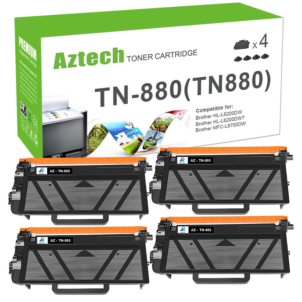 Brother TN880 Black Toner Cartridge Replacement 4 Pack